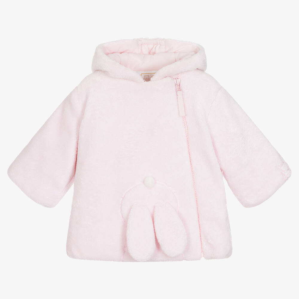 Emile et Rose - Baby Girls Pink Plush Bunny Coat | Childrensalon