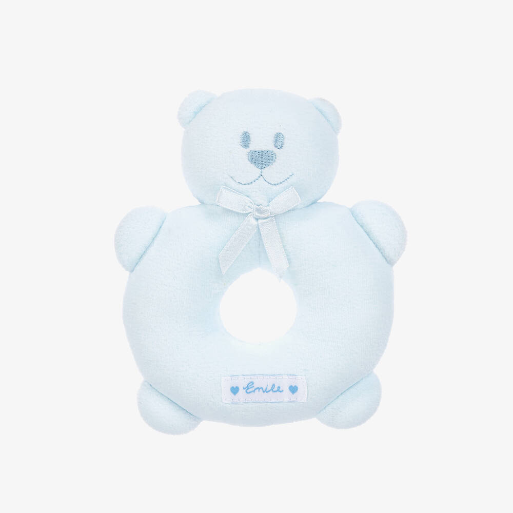 Emile et Rose - Blue Bear Baby Rattle Toy (14cm) | Childrensalon
