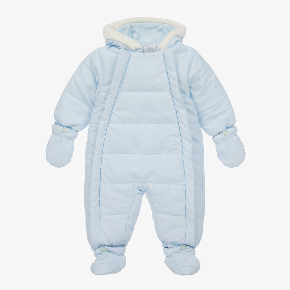 Emile et Rose - Blue Padded Baby Snowsuit | Childrensalon