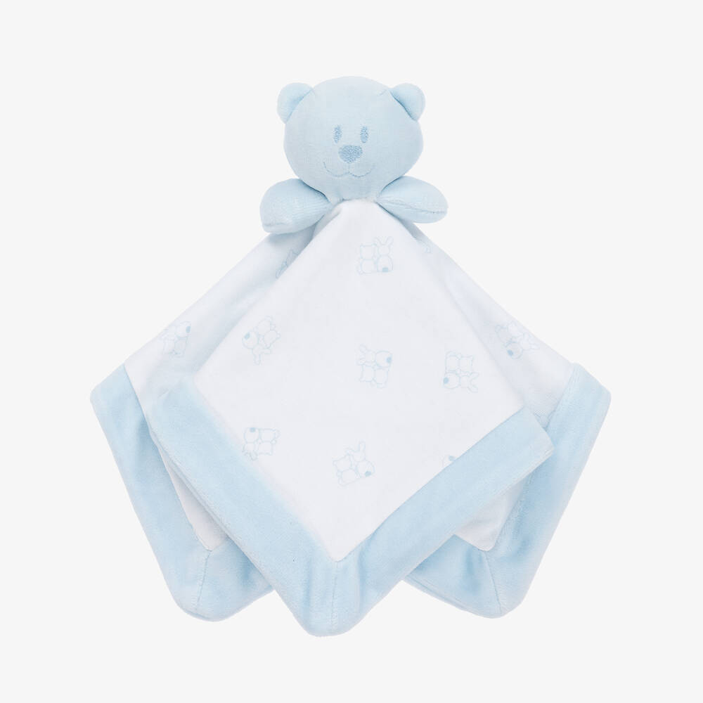 Emile et Rose - Blue Teddy Bear Cotton Doudou (30cm) | Childrensalon