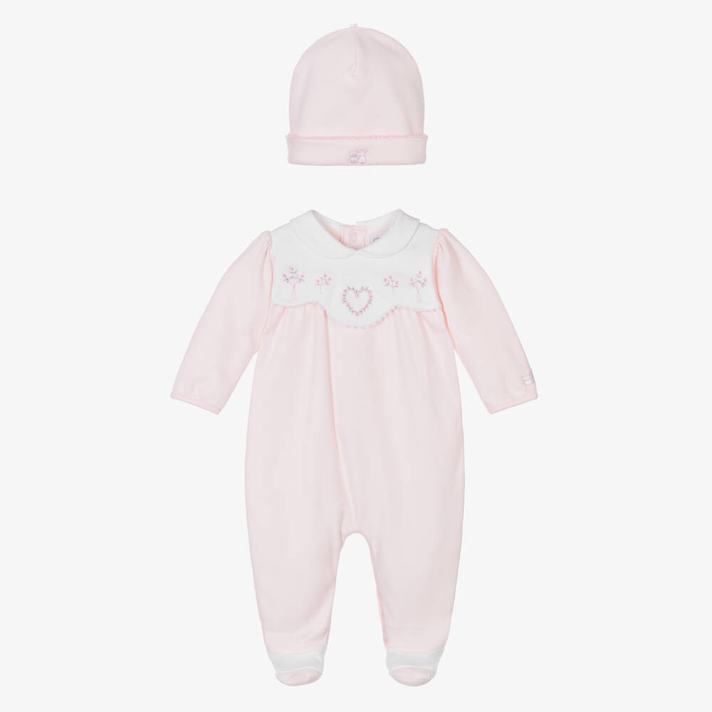 Emile et Rose - Girls Pink Cotton Babysuit Set | Childrensalon