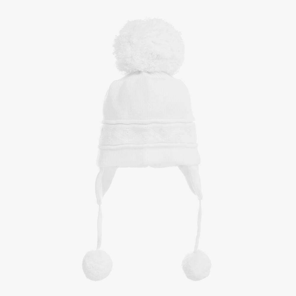 Emile et Rose - قبعة قطن محبوك لون أبيض للأطفال | Childrensalon