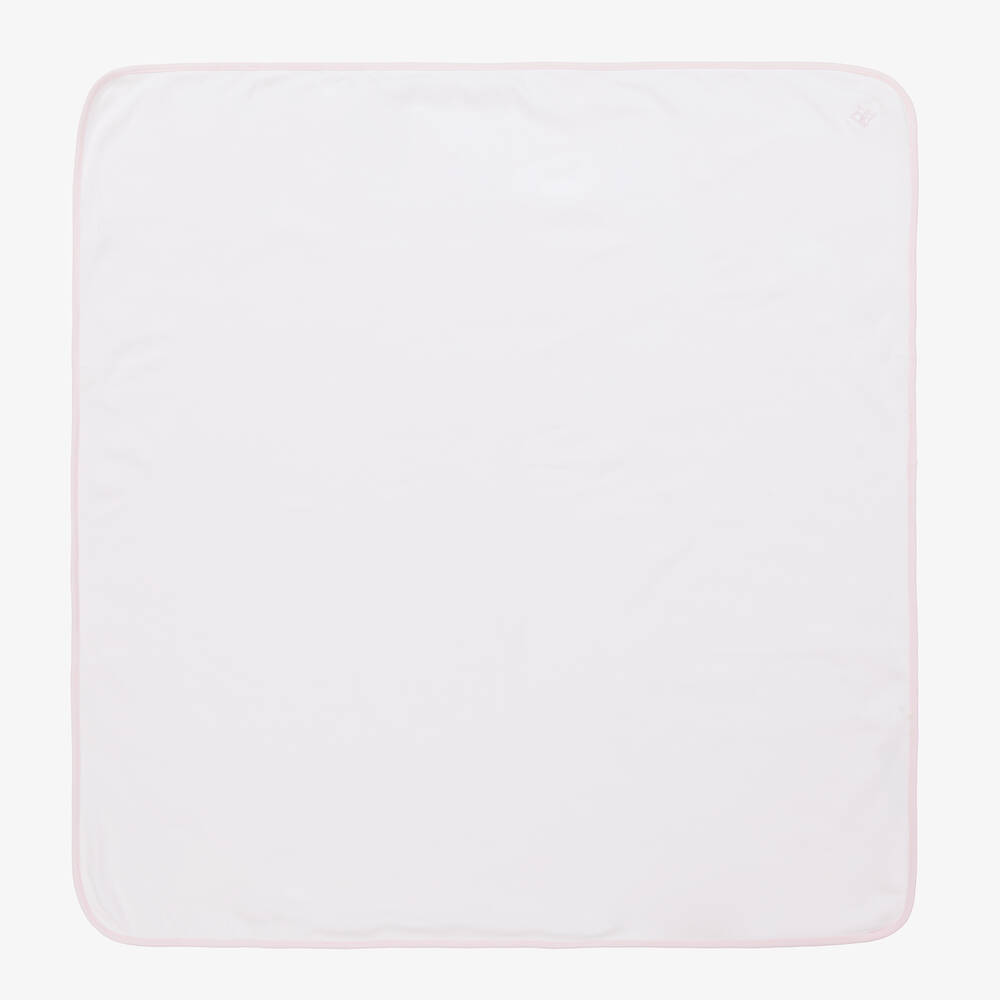 Emile et Rose - White & Pink Cotton Blanket (73cm) | Childrensalon