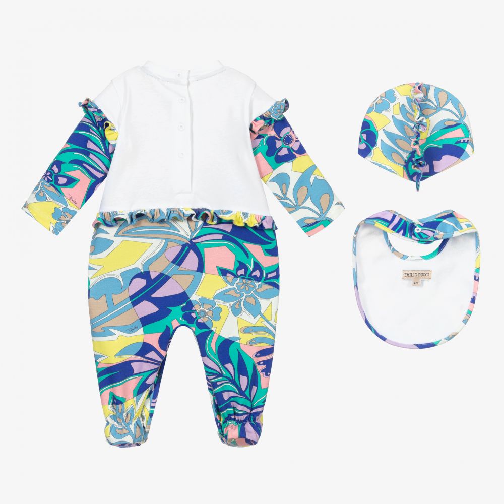 Emilio Pucci - Blue Cotton Babygrow Gift Set | Childrensalon