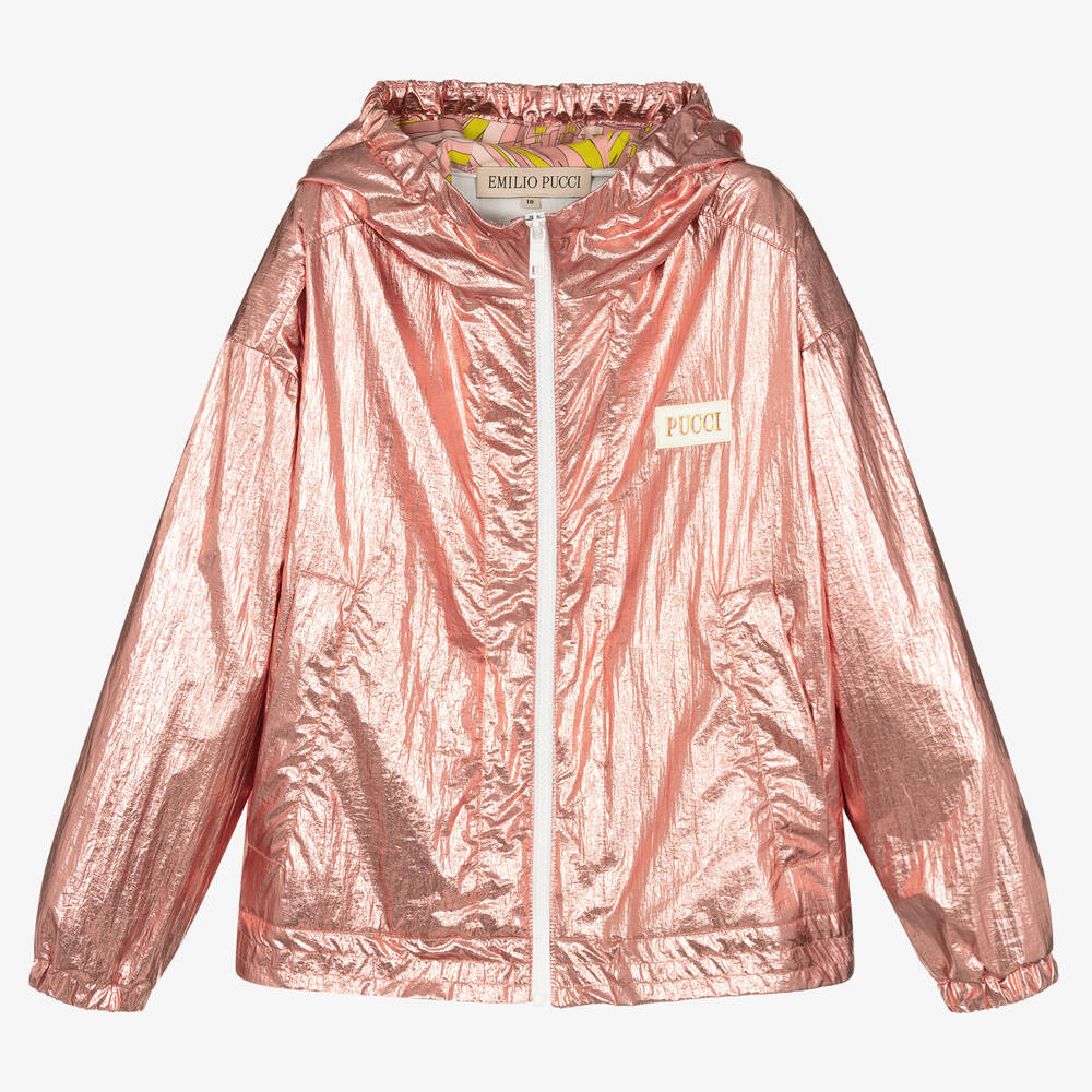 Emilio Pucci - Teen Girls Pink Logo Jacket | Childrensalon