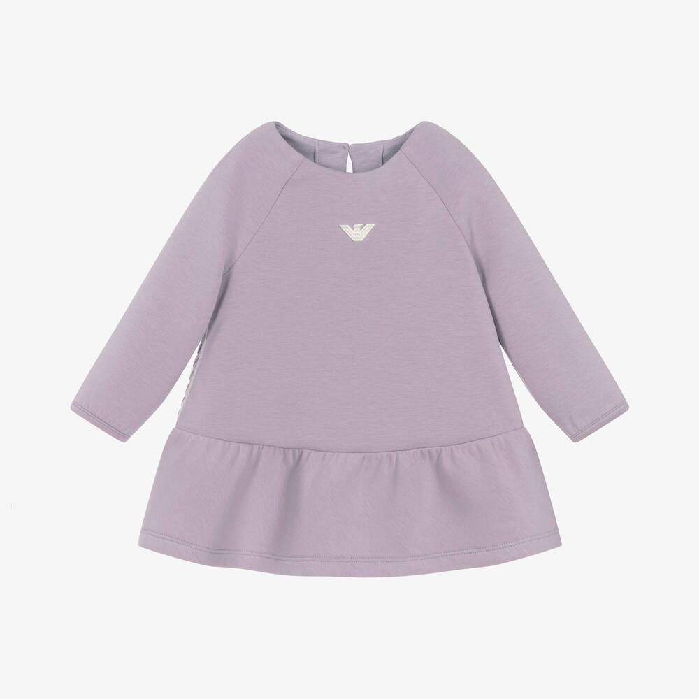 Emporio Armani - Baby Girls Purple Cotton Jersey Dress | Childrensalon