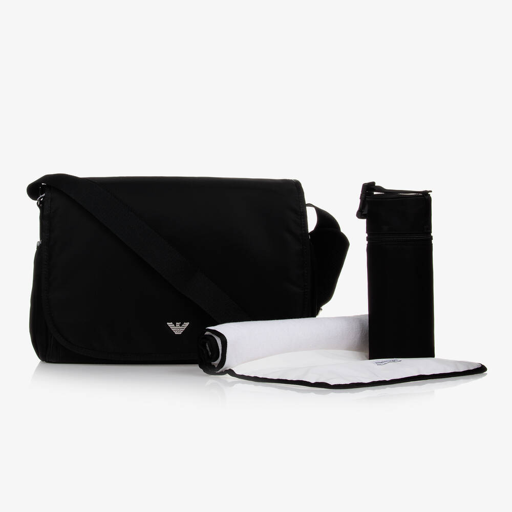 Emporio Armani - حقيبة لمستلزمات الأطفال لون أسود (36 سم) | Childrensalon
