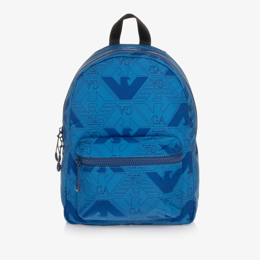 Emporio Armani - Boys Blue Eagle Backpack (36cm) | Childrensalon