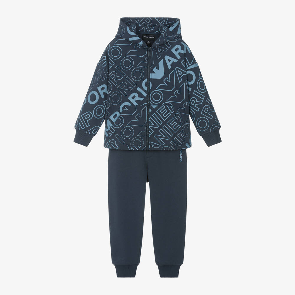 Emporio Armani - Boys Blue Eagle Logo Tracksuit | Childrensalon