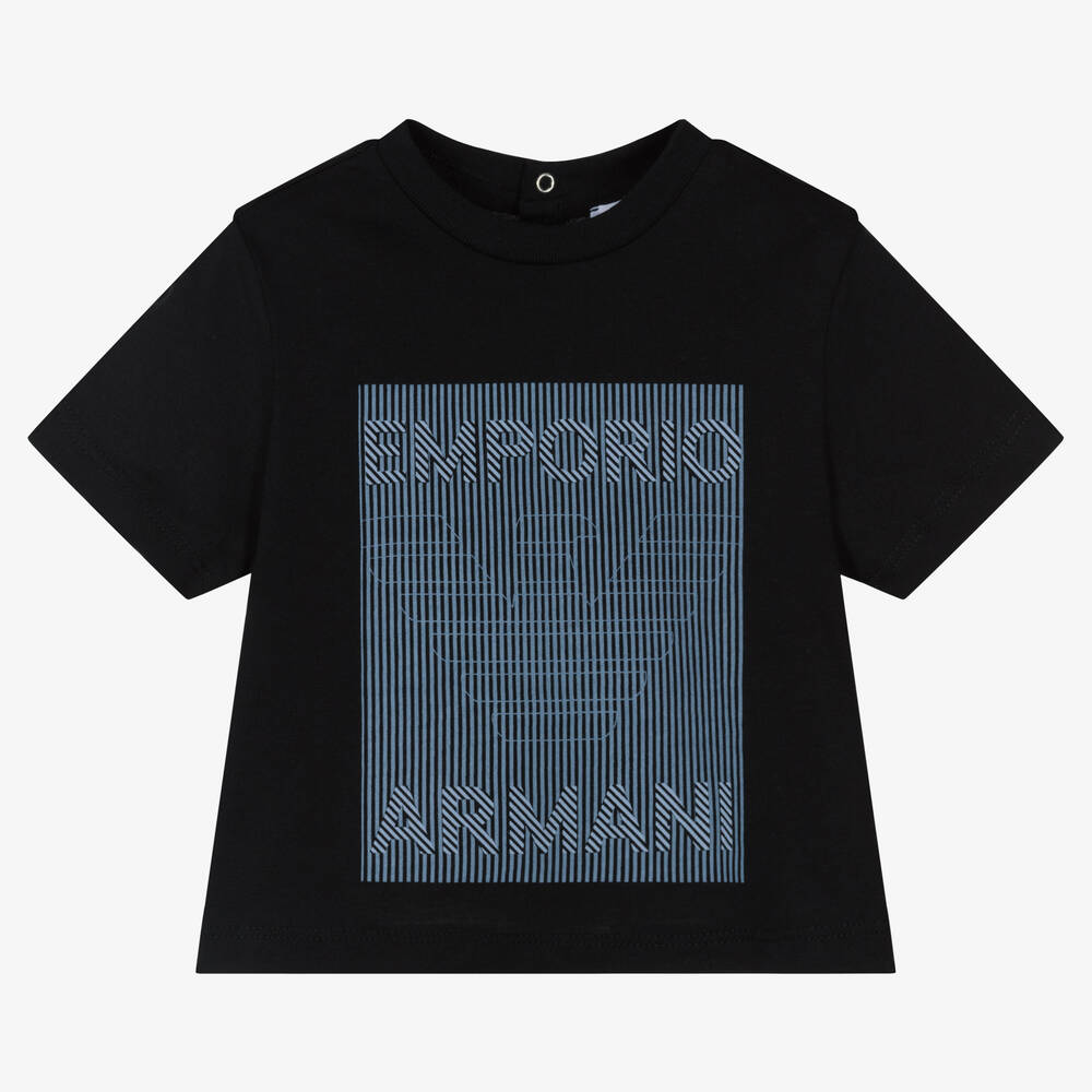 Emporio Armani - T-shirt bleu en coton garçon | Childrensalon
