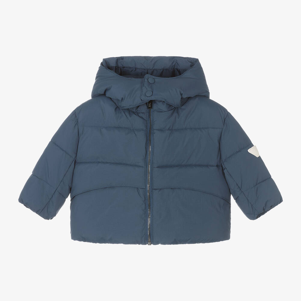 Emporio Armani - Boys Blue Puffer Jacket | Childrensalon