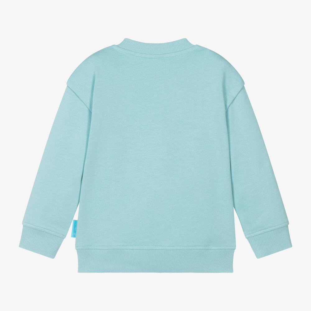 Emporio Armani - Boys Blue Smurf Cotton Sweatshirt | Childrensalon