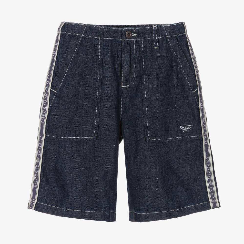 Emporio Armani - Blaue Jeans-Shorts für Jungen | Childrensalon