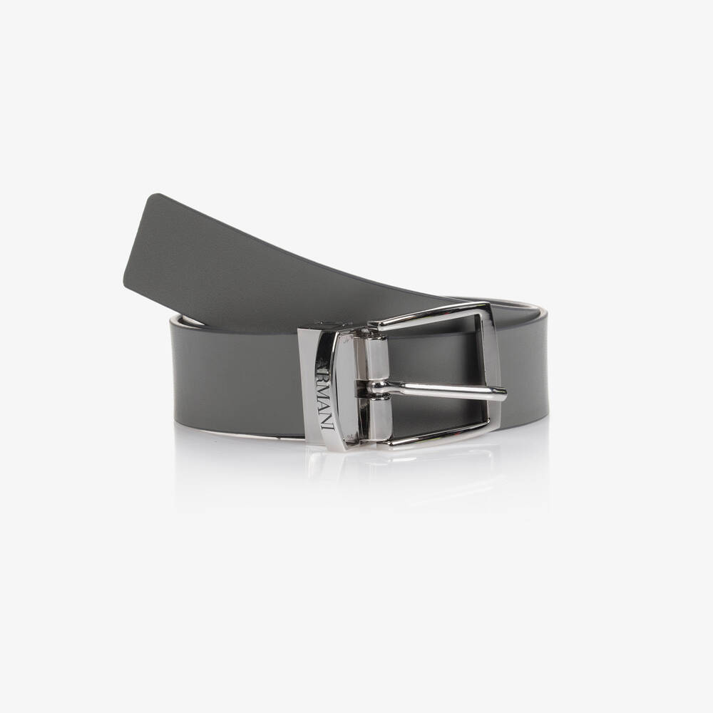 Emporio Armani - Cinturón reversible gris y blanco | Childrensalon