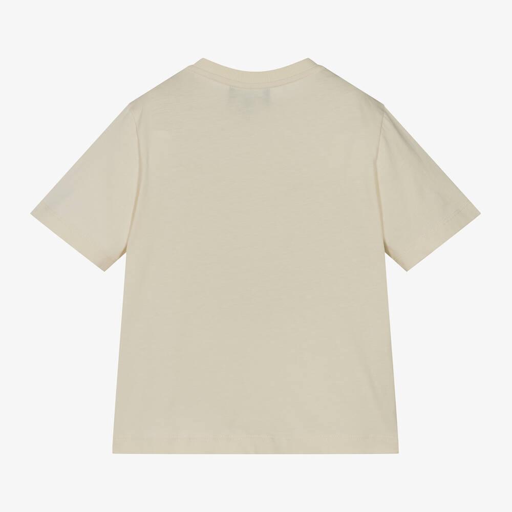 Emporio Armani - Boys Ivory Cotton T-Shirt | Childrensalon
