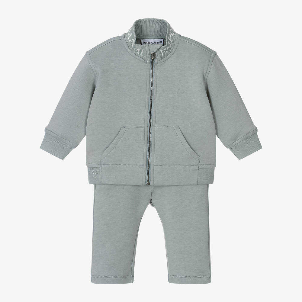 Emporio Armani - Boys Light Blue Zip-Up Tracksuit | Childrensalon