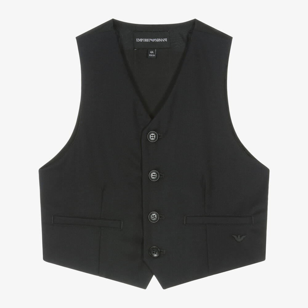 Emporio Armani - Boys Navy Blue Waistcoat | Childrensalon