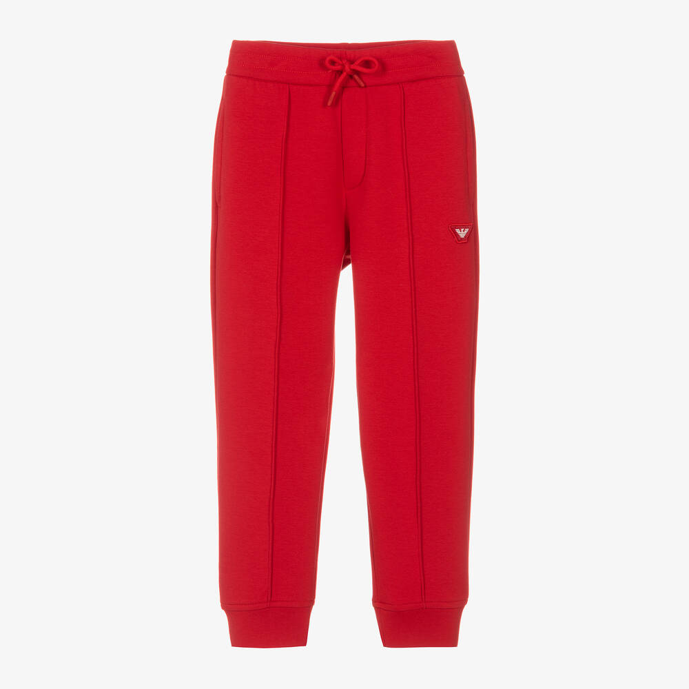 Emporio Armani - Pantalon de jogging rouge en coton garçon | Childrensalon