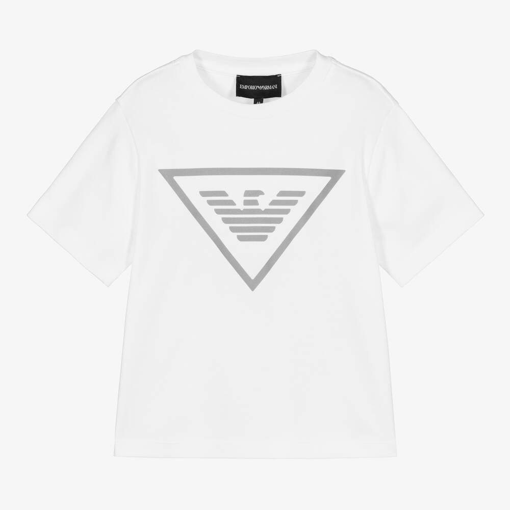 Emporio Armani - Camiseta blanca de algodón niño | Childrensalon