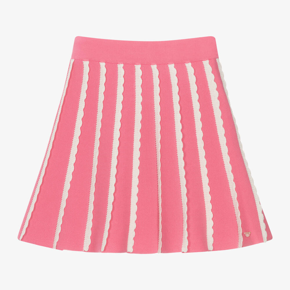 Emporio Armani - Girls Pink Cotton Knit Skirt | Childrensalon