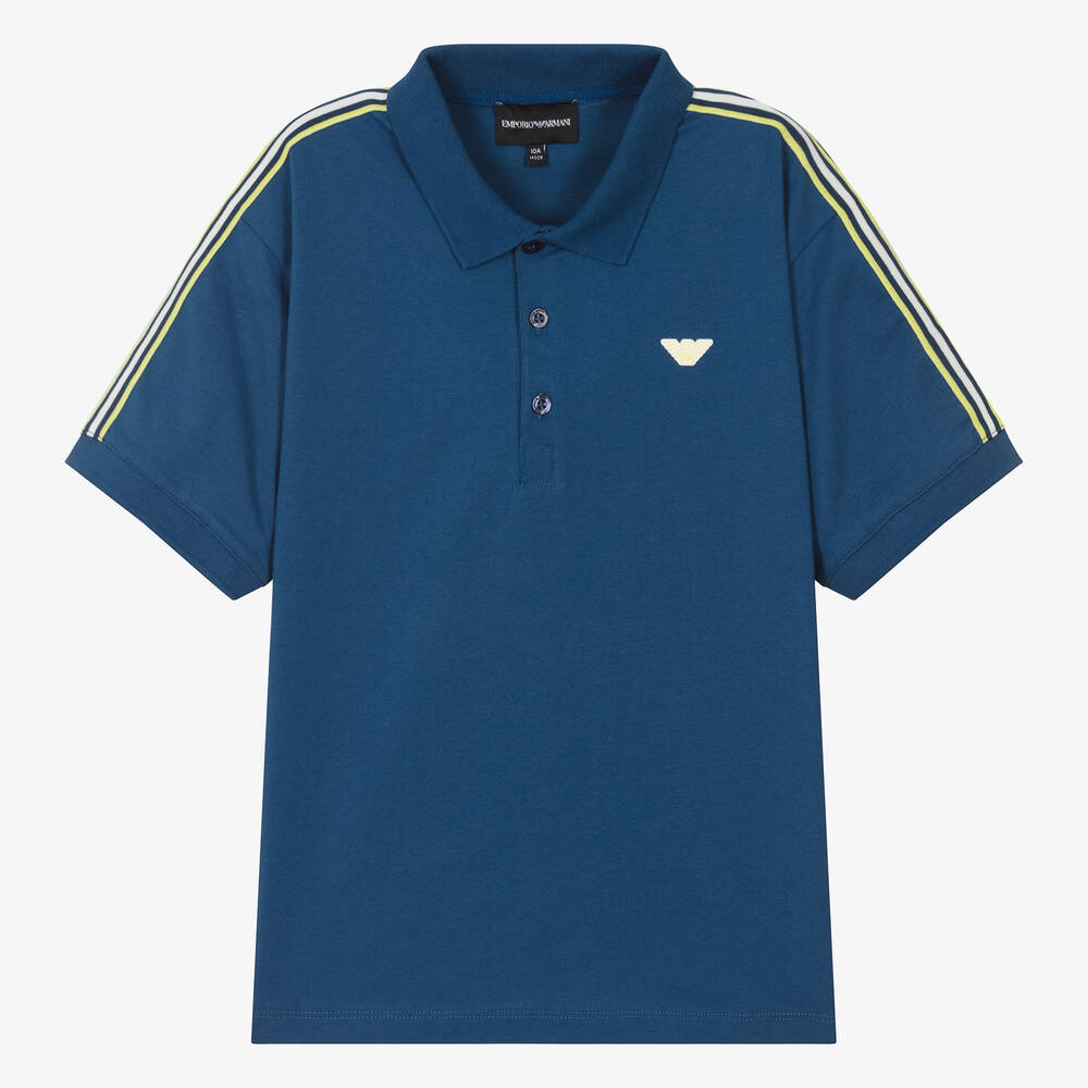 Emporio Armani - Teen Boys Blue Eagle Polo Shirt | Childrensalon