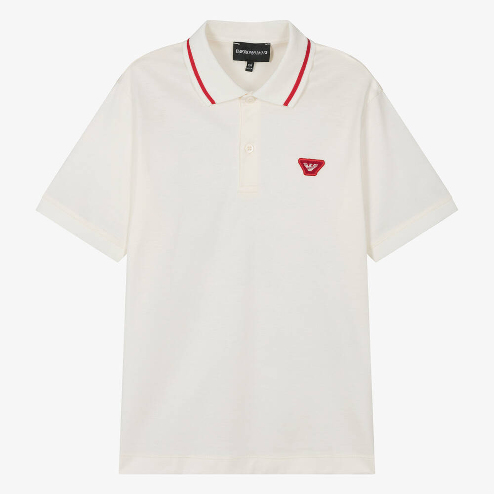 Emporio Armani - Кремовая рубашка поло для мальчиков-подростков | Childrensalon