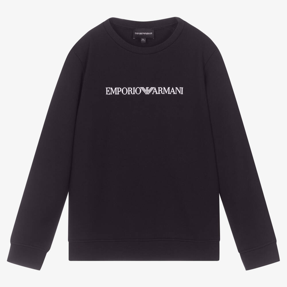 Emporio Armani - Teen Boys Navy Blue Sweatshirt | Childrensalon