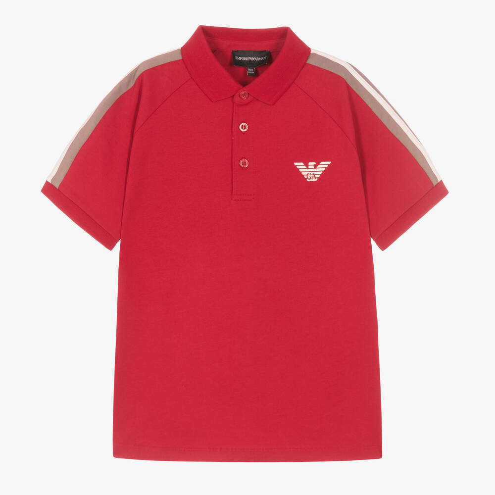 Emporio Armani - Teen Boys Red Eagle Polo Shirt | Childrensalon