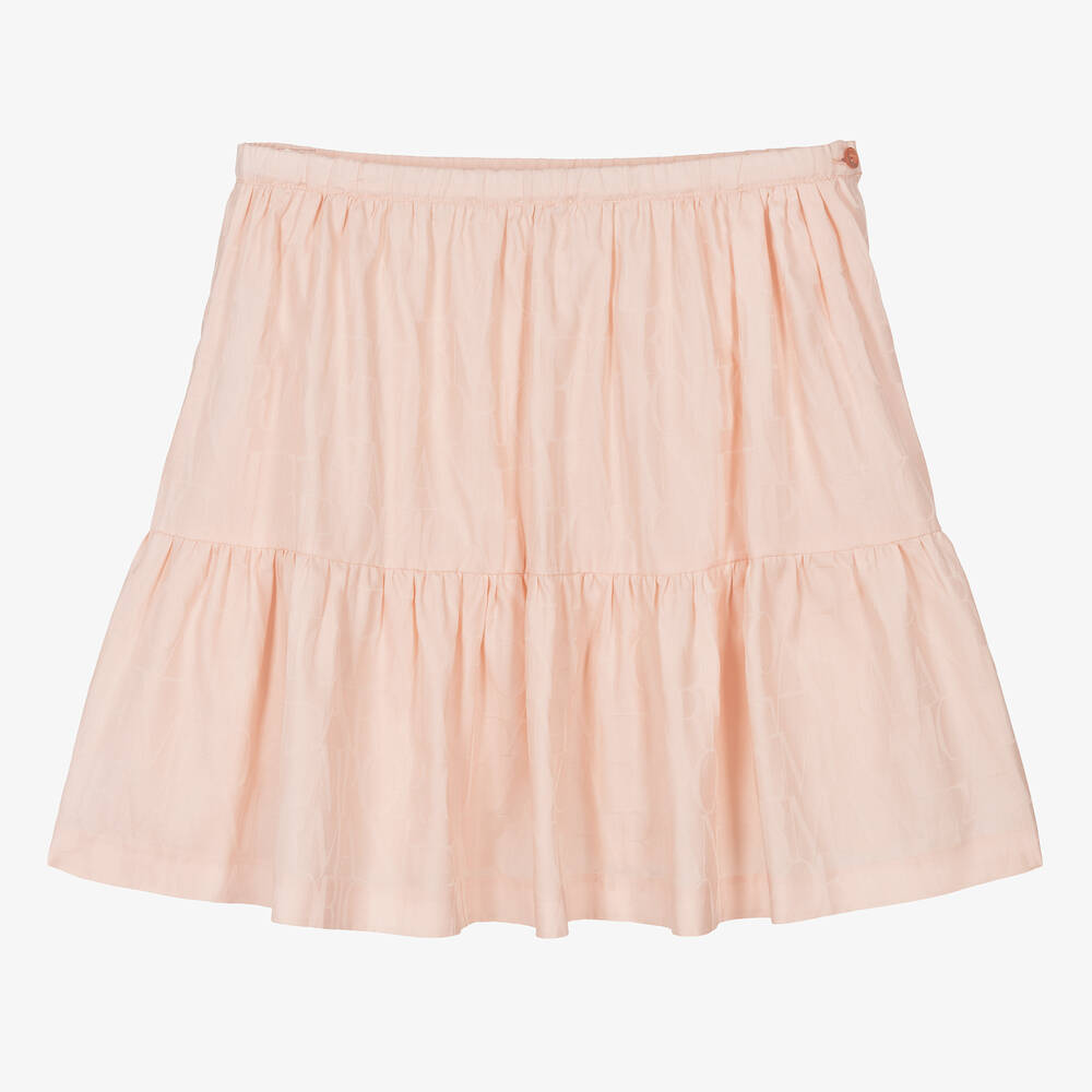 Emporio Armani - Teen Girls Pink Cotton Jacquard Skirt | Childrensalon