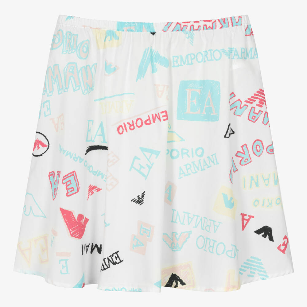 Emporio Armani - Teen Girls White Cotton Skirt | Childrensalon