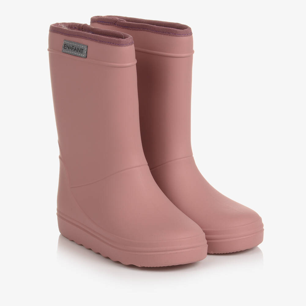 EN FANT - Girls Pink Thermal Rain Boots | Childrensalon