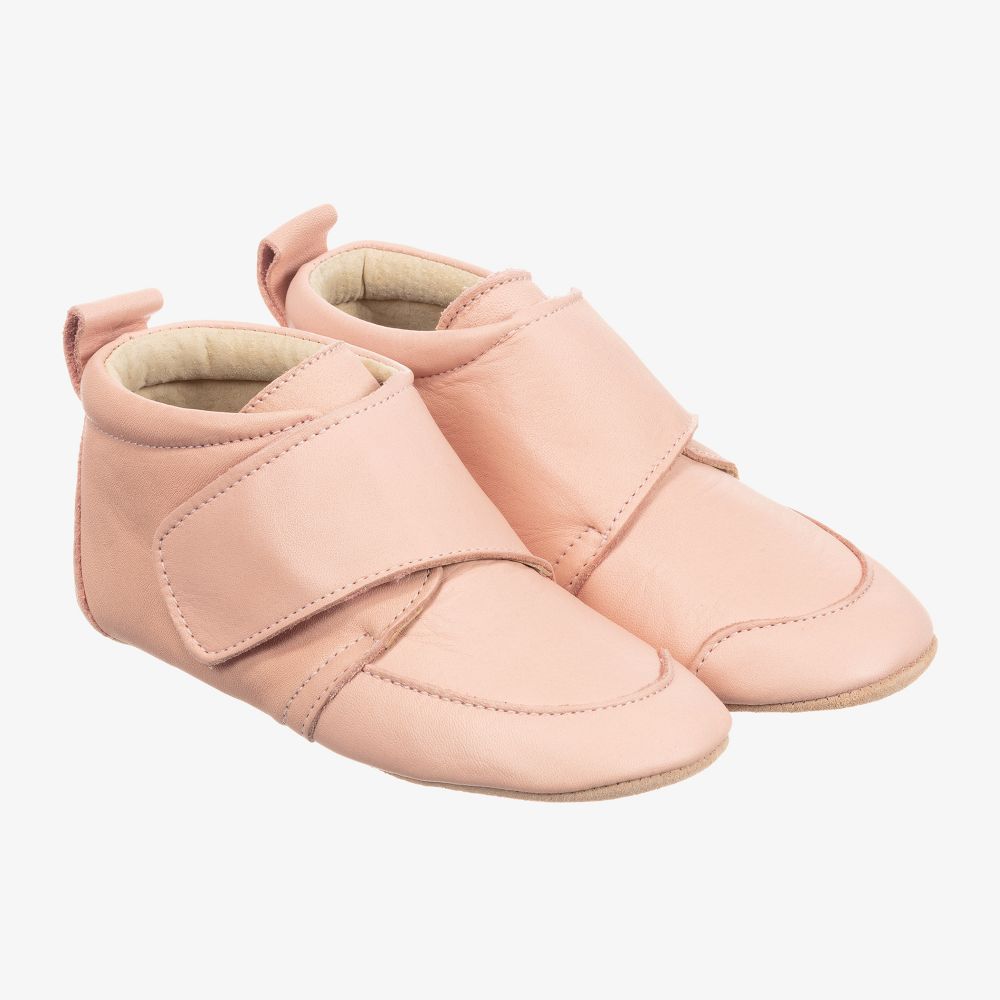 En Fant Babies'  Girls Pink Leather Slipper Shoes