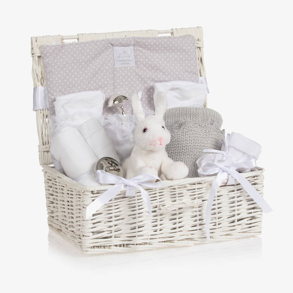 English Trousseau - Grey & White Baby Gift Hamper | Childrensalon