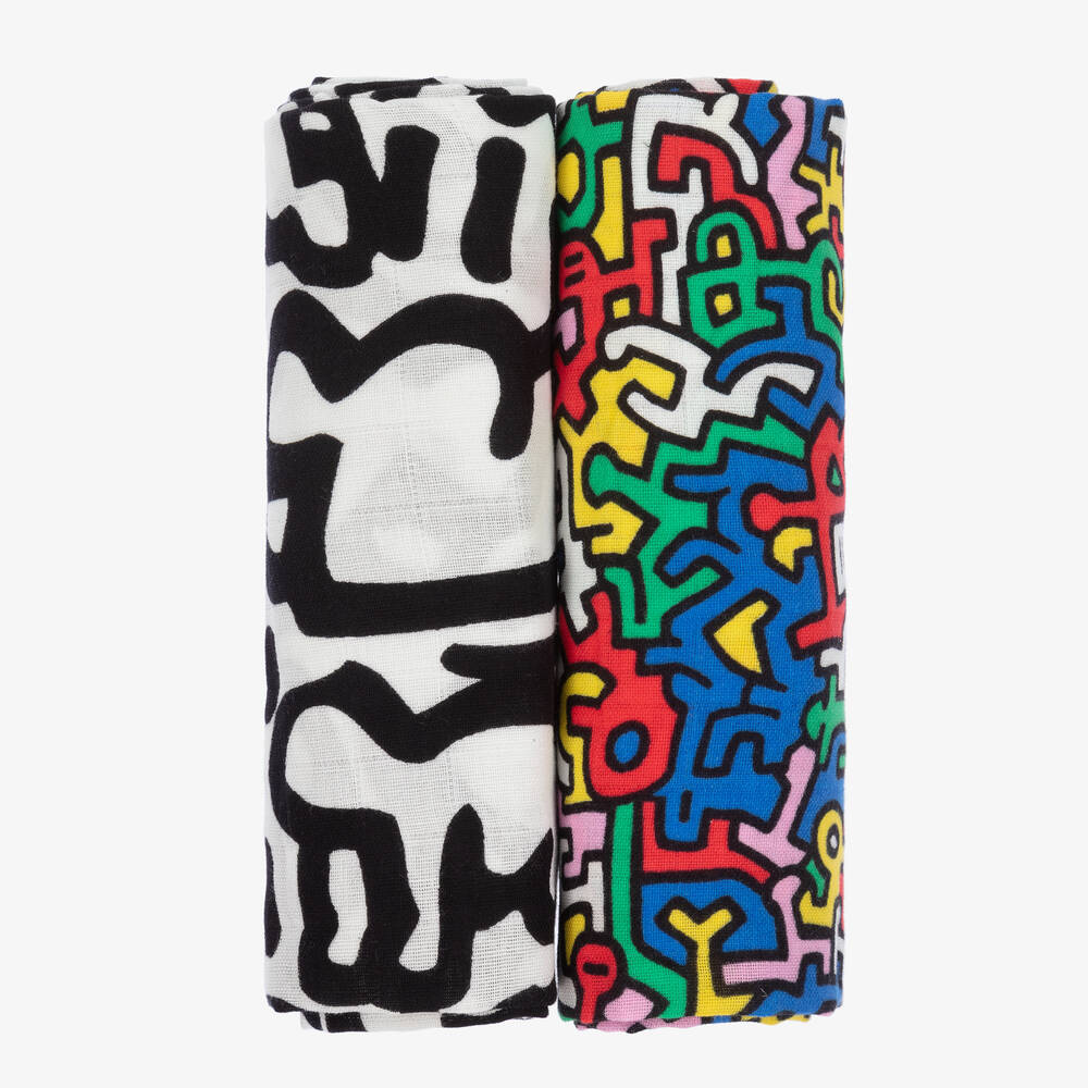 Etta Loves - Multicoloured Keith Haring Muslins (2 Pack) | Childrensalon
