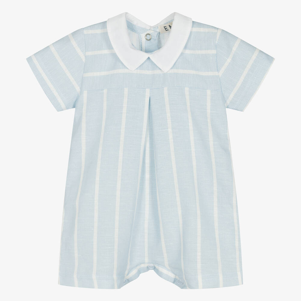 Shop Everything Must Change Baby Boys Blue Cotton & Linen Shortie