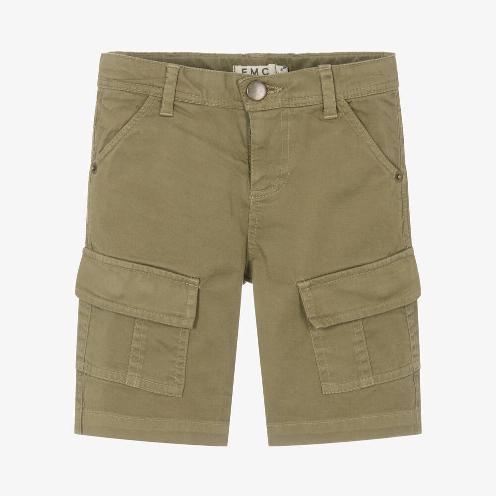 Shop Everything Must Change Boys Khaki Green Cotton Cargo Shorts