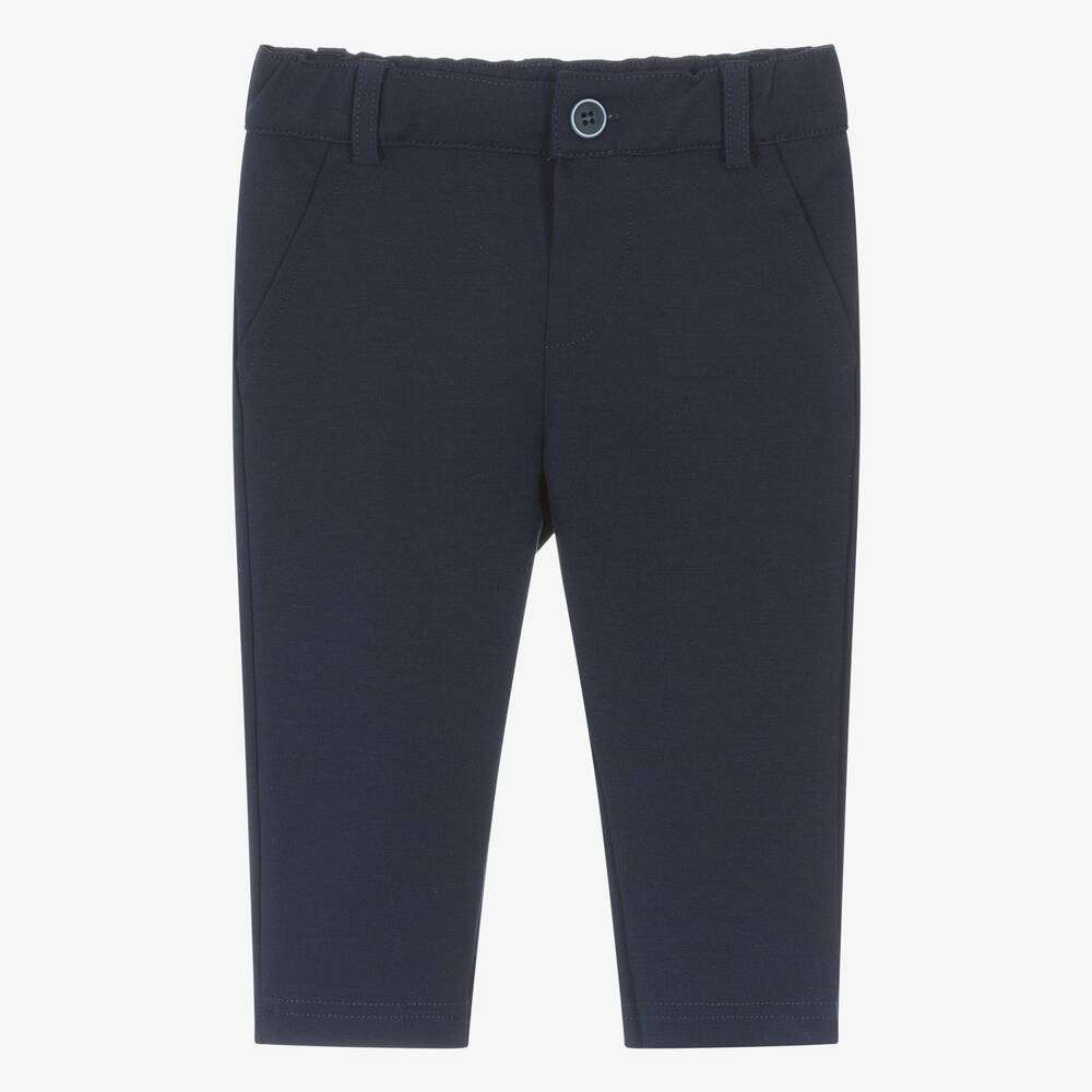 Shop Everything Must Change Boys Navy Blue Milano Jersey Trousers