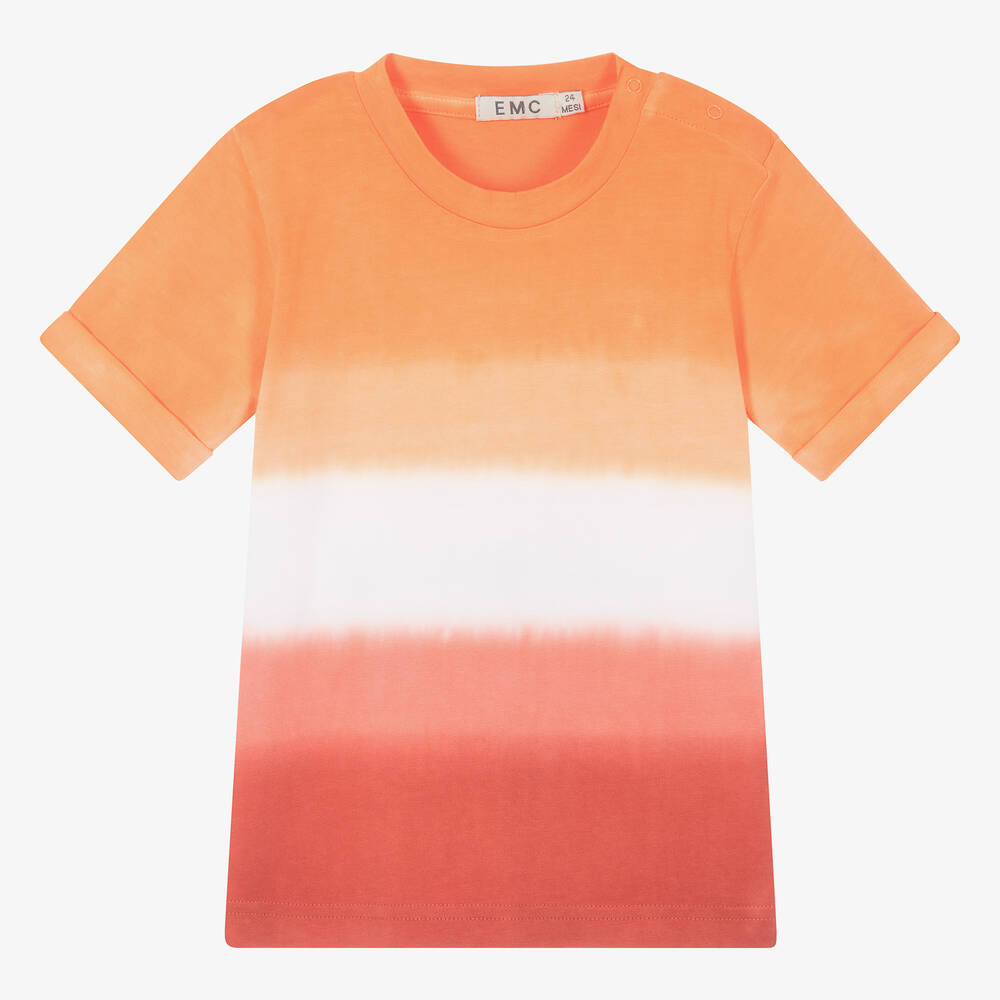 Everything Must Change - Boys Orange Cotton Tie-Dye T-Shirt | Childrensalon