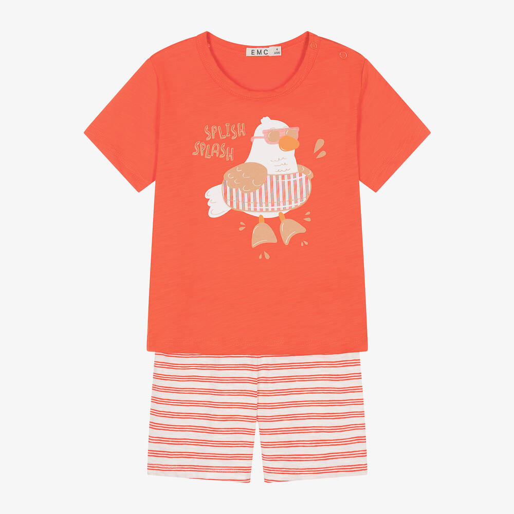 Everything Must Change Babies' Boys Orange & Stripes Cotton Pyjamas