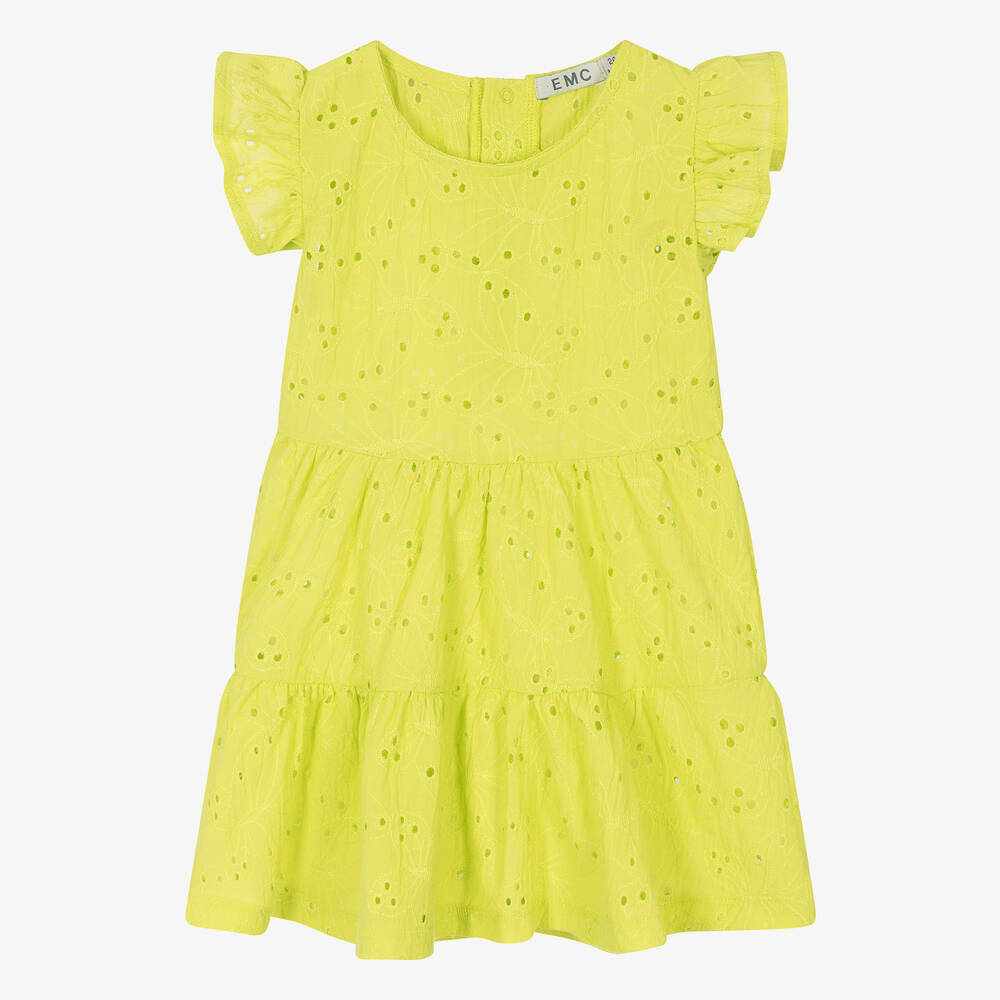 Everything Must Change - Girls Green Broderie Anglaise Butterfly Dress | Childrensalon