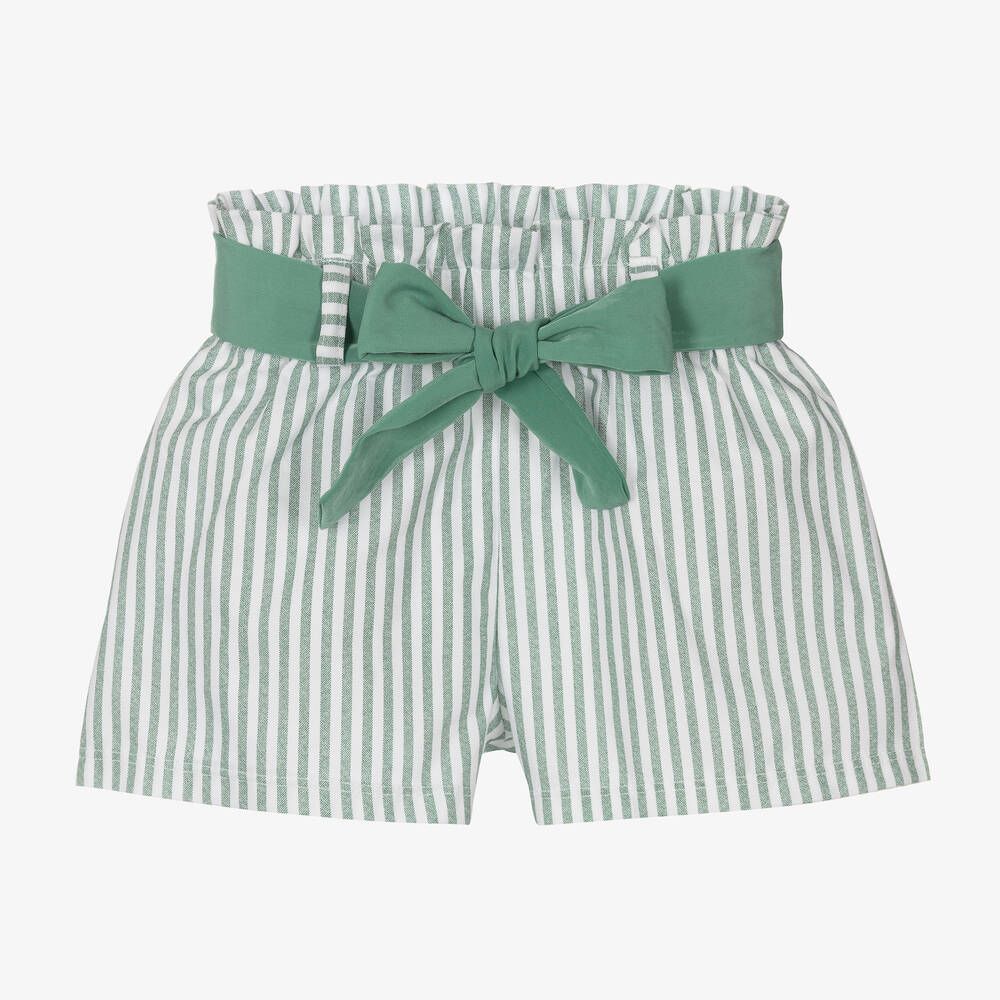 Everything Must Change Babies' Girls Green & White Striped Shorts