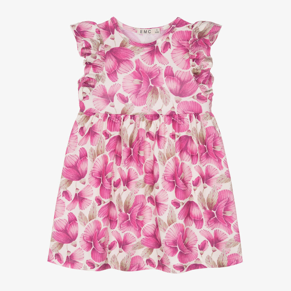 Everything Must Change - Girls Pink Floral Cotton Dress | Childrensalon
