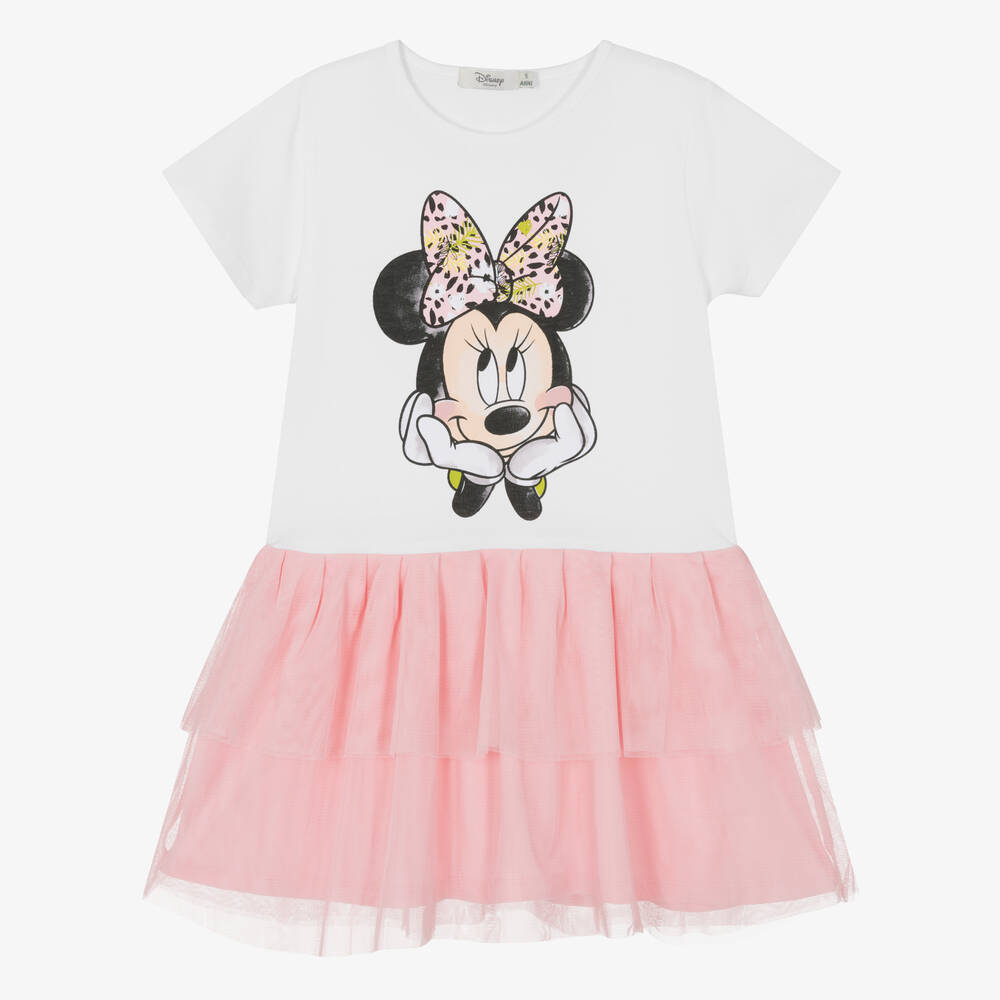 Everything Must Change - Girls White & Pink Cotton Disney Dress | Childrensalon