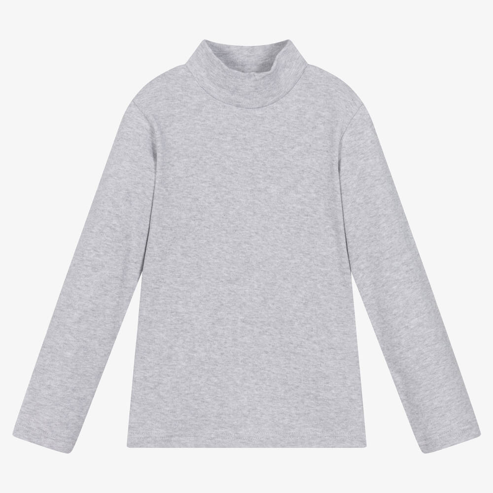 Everything Must Change - Grey Marl Cotton Turtleneck Top | Childrensalon