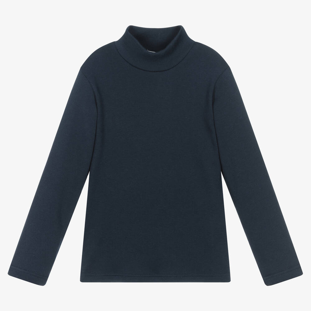 Everything Must Change - Navy Blue Cotton Turtleneck Top | Childrensalon