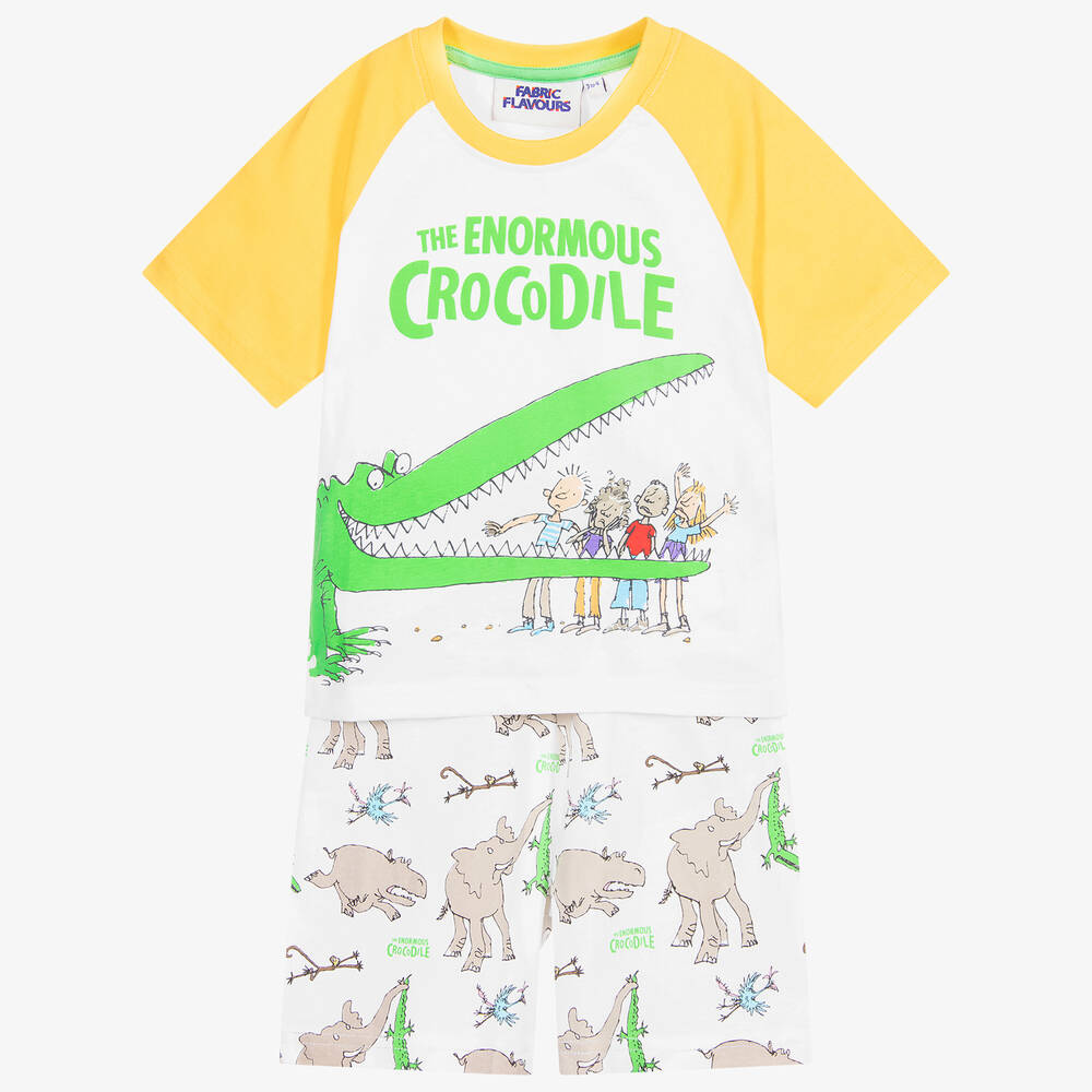 Fabric Flavours - بيجاما شورت قطن لون أبيض، أصفر وأخضر | Childrensalon
