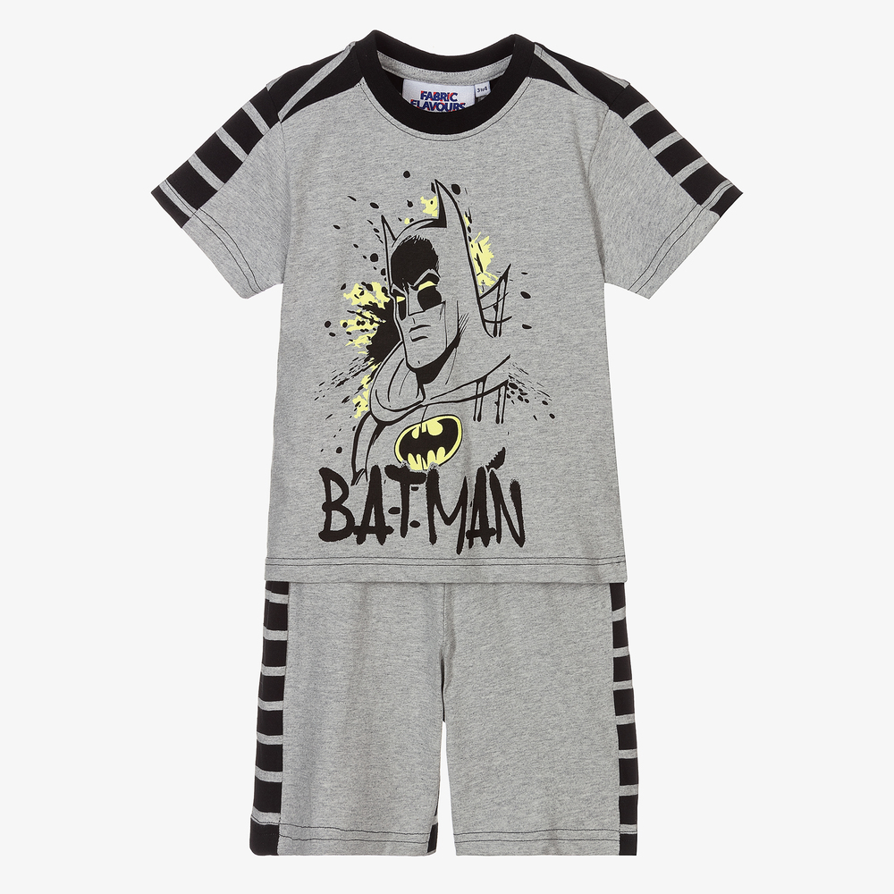 Fabric Flavours - بيجاما شورت قطن لون رمادي بطبعة باتمان | Childrensalon