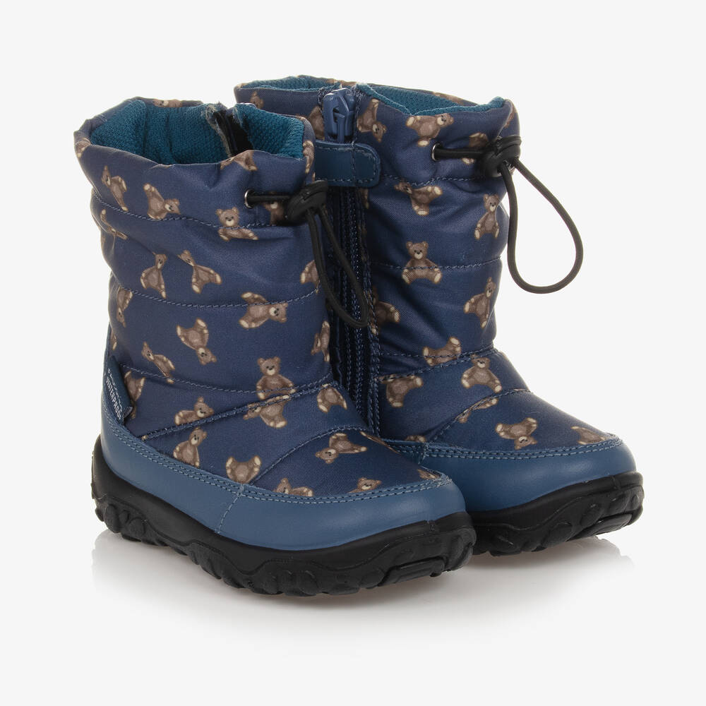 Falcotto by Naturino - Blue Teddy Bear Snow Boots | Childrensalon