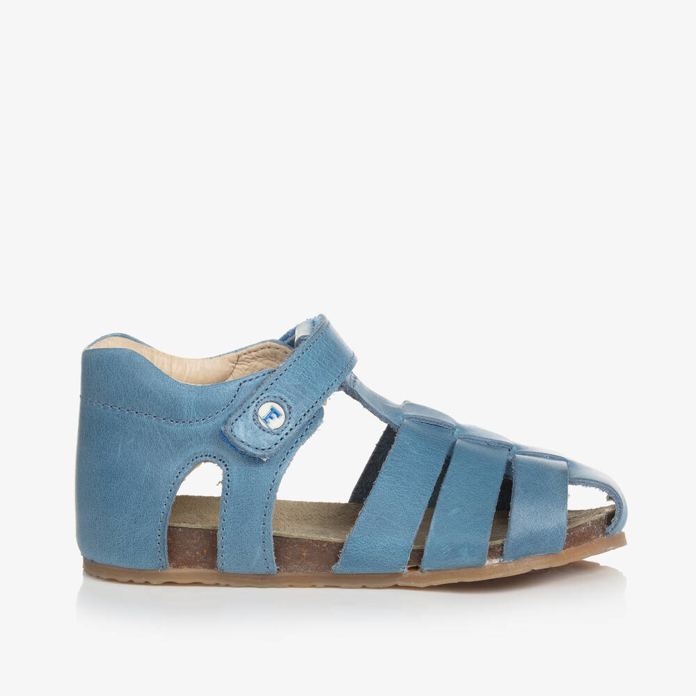 Falcotto By Naturino Babies'  Boys Blue Leather Cage Sandals