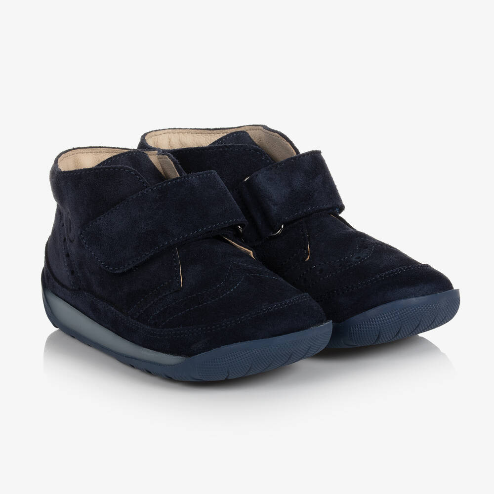Falcotto by Naturino - Boys Blue Suede Ankle Boots | Childrensalon